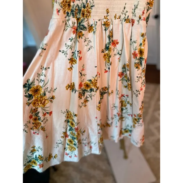 Old Navy Linen Mini Dress Floral Cottagecore Spring Summer Spaghetti Strap Party - Image 5