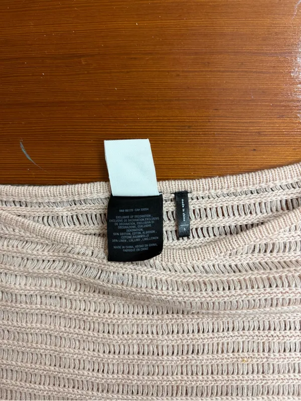 Anthropologie Akemi + Kin Frenchie Cotton Linen Blend Fringe Poncho Sz S 💚🍄 - Image 8
