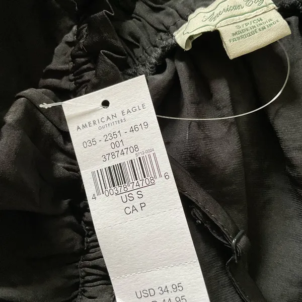 American‎ Eagle Outfitters Satin Babydoll Top Size Small Black - Image 6