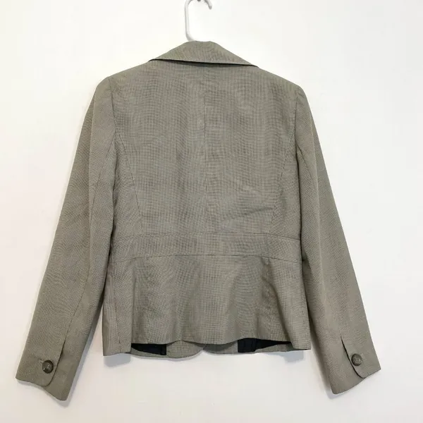 ANN TAYLOR Factory Tan / Brown Black Houndstooth Two Button Work Blazer Jacket 4 - Image 11