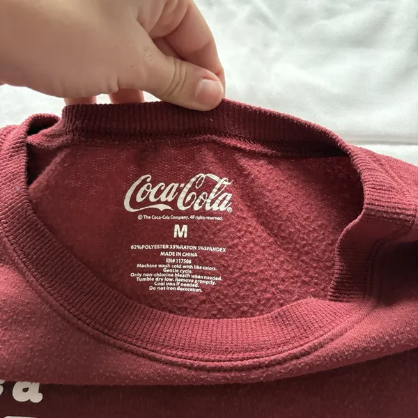 Have A Coke And Smile Coca Cola Sweatshirt Crew‎ Neck Womens Medium Red - Image 4