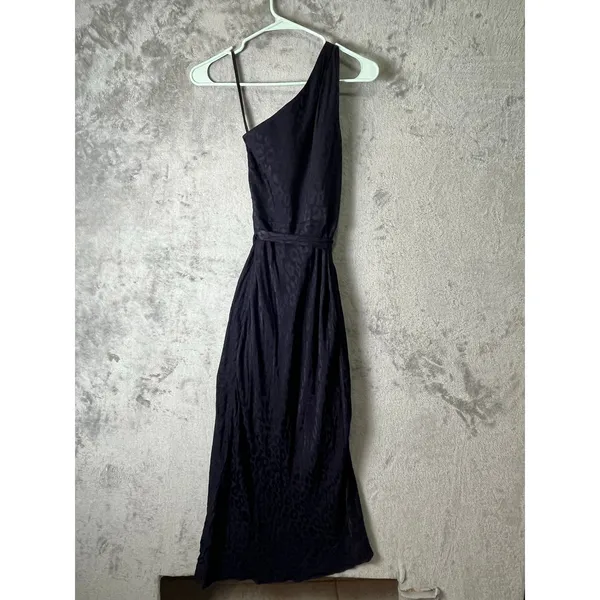 Ted Baker Zoeii Leopard Jacquard One‎ Shoulder Midi Dress Animal Print Women's 4 - Image 3
