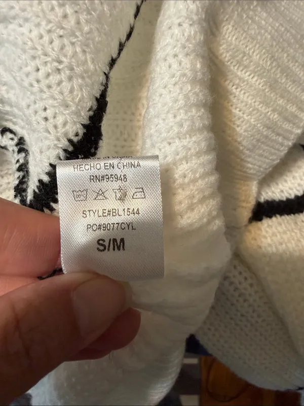 Cozy Casual White Open-Front Cardigan with Black Stripes - Image 7
