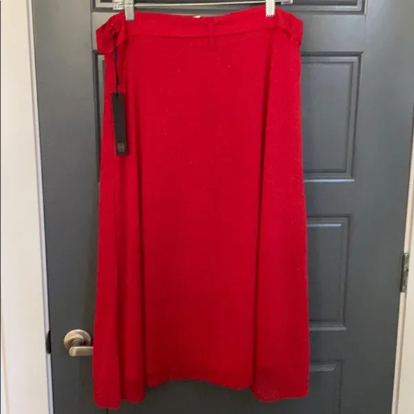 House of Harlow red A-line midi skirt XL - Image 3