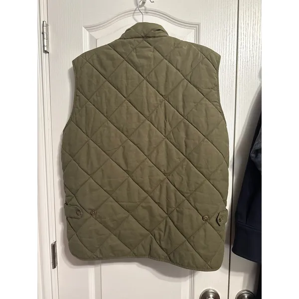 J Crew Mercantile Quilted Vest Olive Green Diamond Stitch Utility Gorp Preppy - Image 3