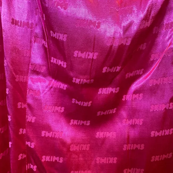 NWOT‎ SKIMS Woven Jacquard Lace Long Slip Dress in Hot Pink SizeS - Image 6
