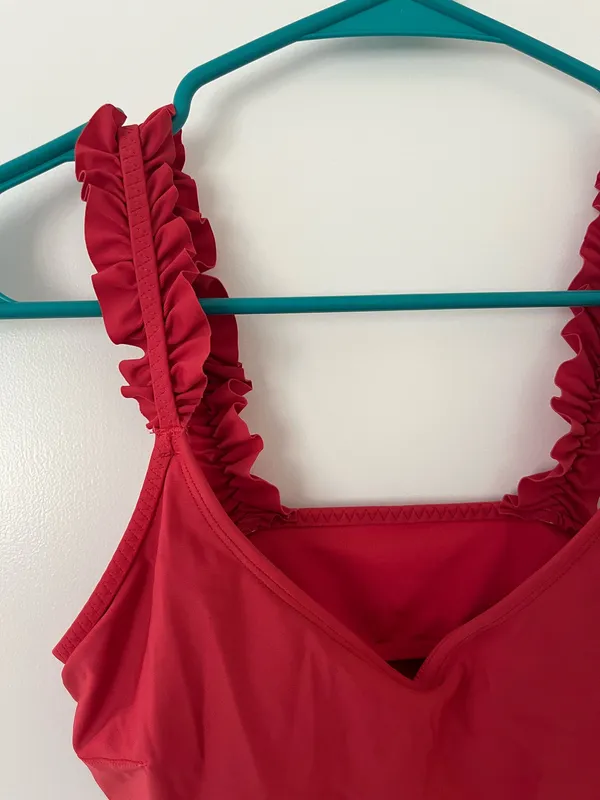 Aerie Red Ruffle Bikini Top - Image 2