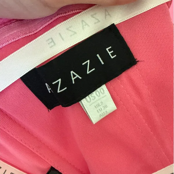 Azazie Maxi Dress Strapless Beaded Bow Amarylis Size US00 Fuchsia Pink - Image 4