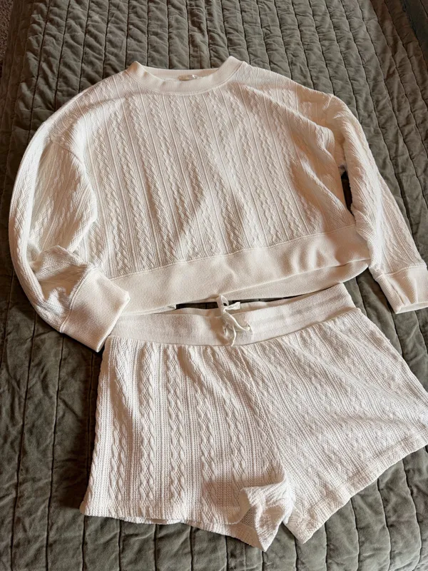 Z Supply Cream Cable Knit Lounge Set - Image 2