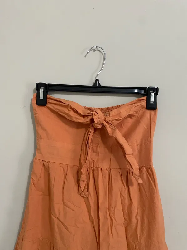 TJ Maxx Orange Bandeau Wrap Dress - Image 3