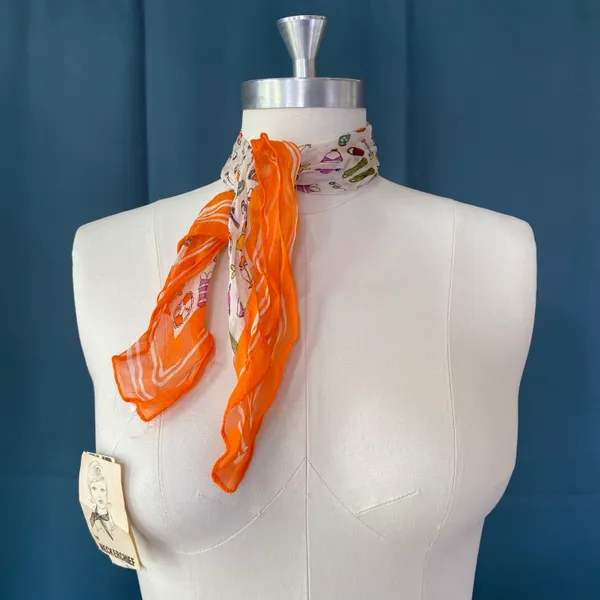 Vintage Deadstock 80s Beach Summer Print Neckerchief Scarf - Image 4