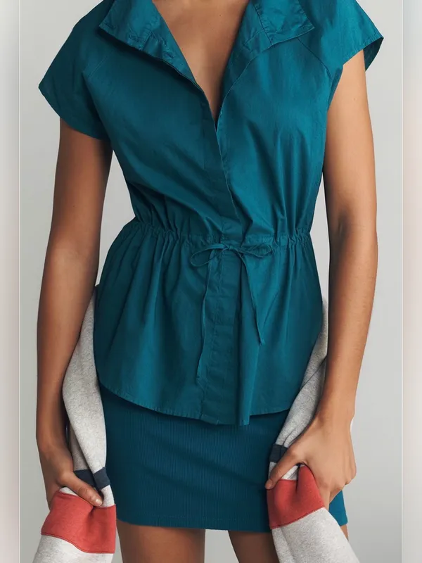 Anthropologie Sundry Sporty Twofer Mini Dress Size: Medium in Kayaking Green - Image 3