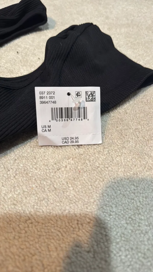 American Eagle Bodysuit Ribbed Black - Image 2