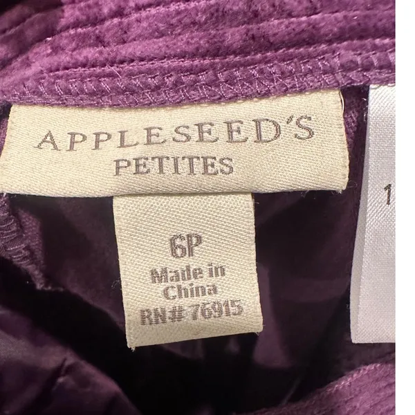 Appleseed's Corduroy Pants‎ Trousers Purple Size 6P Cotton Retro Preppy - Image 3