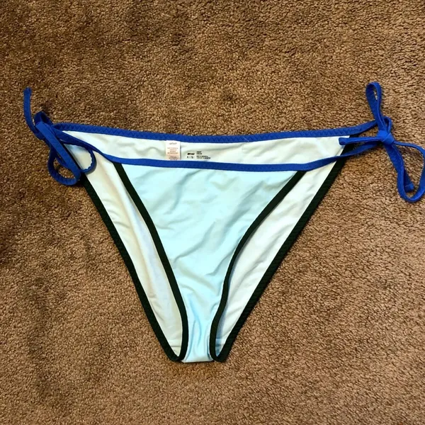 NEW NWT AERIE AMERICAN EAGLE Light Blue Cheeky Tie Side String Bikini Bottom XL - Image 4