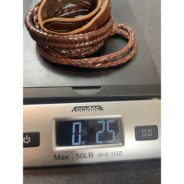 VTG Braided Leather Skinny Belt Brown Two Back Loops Boho Western Women’s S - Image 11