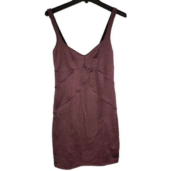 Intimately Free People BodyCon Purple Black Polkadot Mini Dress L - Image 3