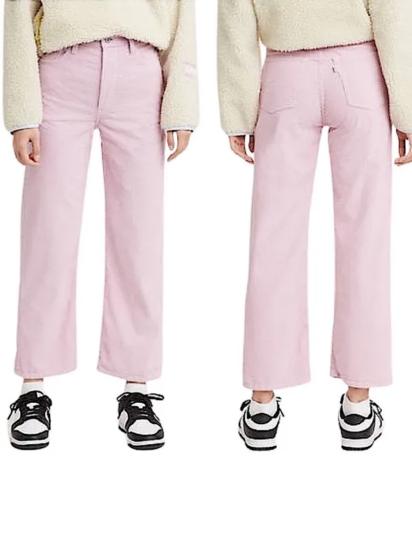 Levi's Premium Ribcage Straight Cord Ankle Jeans Pink Corduroy Pants Size 24 - Image 8