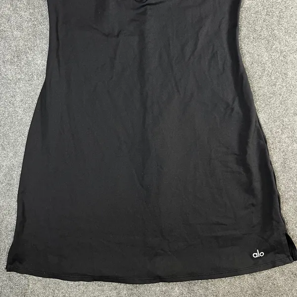 Alo Yoga Womens Black Sleeveless Racerback Polo Athletic Tennis Golf Dress M - Image 8
