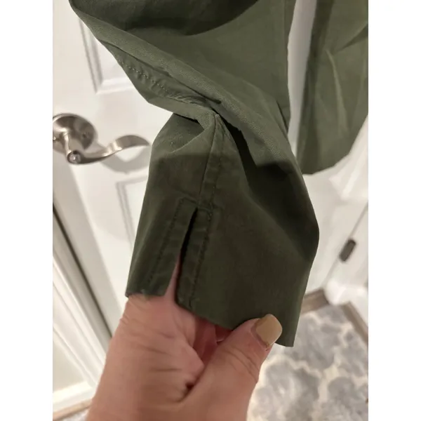 Old Navy Pixie Mid-Rise Cropped Chino Olive Green Dress Casual Utility‎ Sz 12 - Image 5