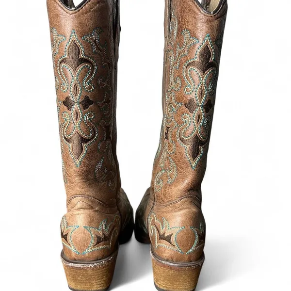 Circle g brown and blue coastal cowgirl boots size 6 1/2 - Image 7