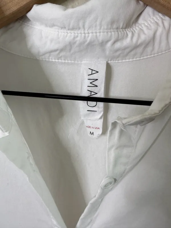 Anthropologie‎ Amadi Cordelia Tiered Midi Shirtdress White Poplin Womens Size M - Image 6