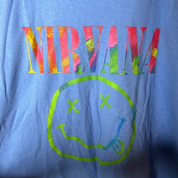 NWT Nirvana Women's Short-Sleeve Neon Smile Boyfriend Graphic Tee Size 2XL - Image 2