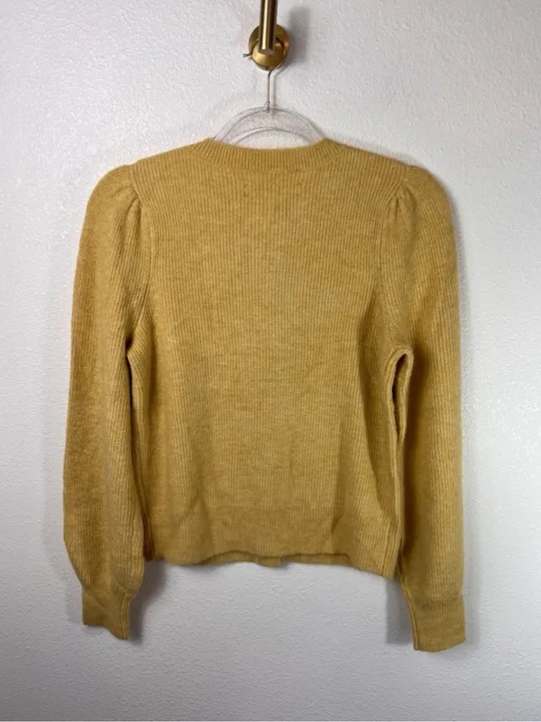 LOFT Soft Fuzzy Knit Button-Down Cardigan Size S - Image 3