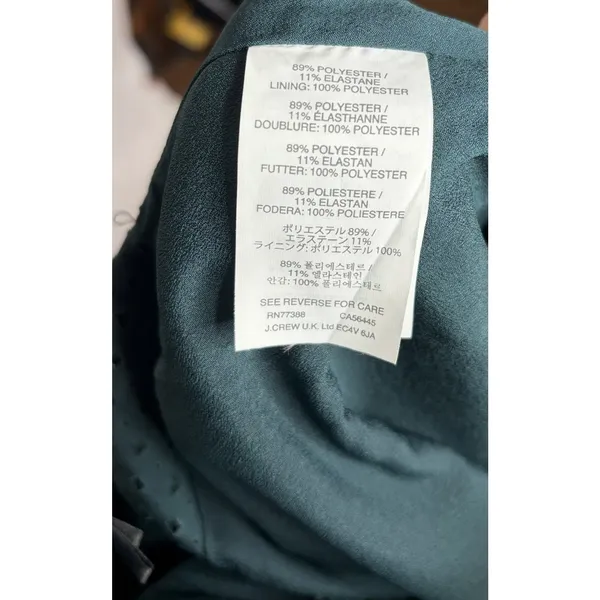 J.Crew‎ Teal Textured Perforated Midi Dress Elastic Waist Size 10 - Image 6