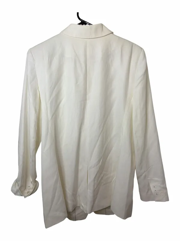 Loft Women's Double-Breasted White Linen Blend Blazer NWT - Image 2