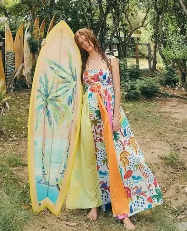 💕FARM RIO💕 White Good Vibes Maxi Dress Floral Tropical Print XS NWT - Image 7
