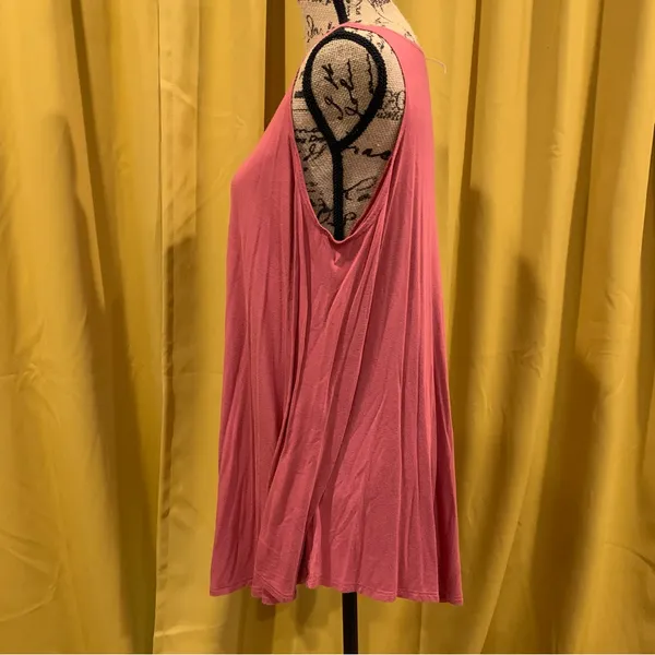 Stretch Cold Shoulder Tunic Top Pink Size XL - Image 5