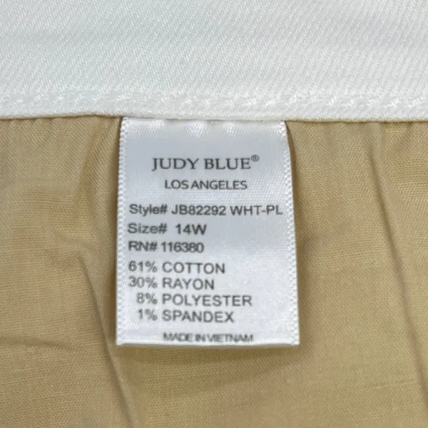 Judy Blue Skinny Fit Capri Jeans Women 14W White Stretch Coastal Preppy Minimal‎ - Image 8