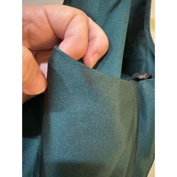 $257 Alfred Sung Hunter Green Shantung One Shoulder Pleated Gown Size 20 R1 D827 - Image 7