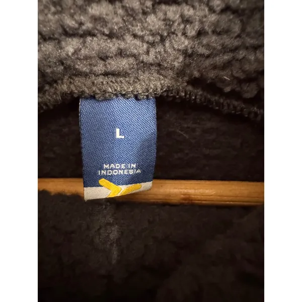 Old Navy Womens Sherpa Fleece Pullover‎ Mock Neck Drawstring Hem Charcoal Gray L - Image 4