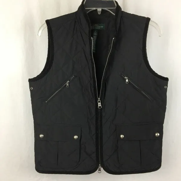 Ralph Lauren Black Quilted Zip Up Sleeveless Utility Vest M - Image 2