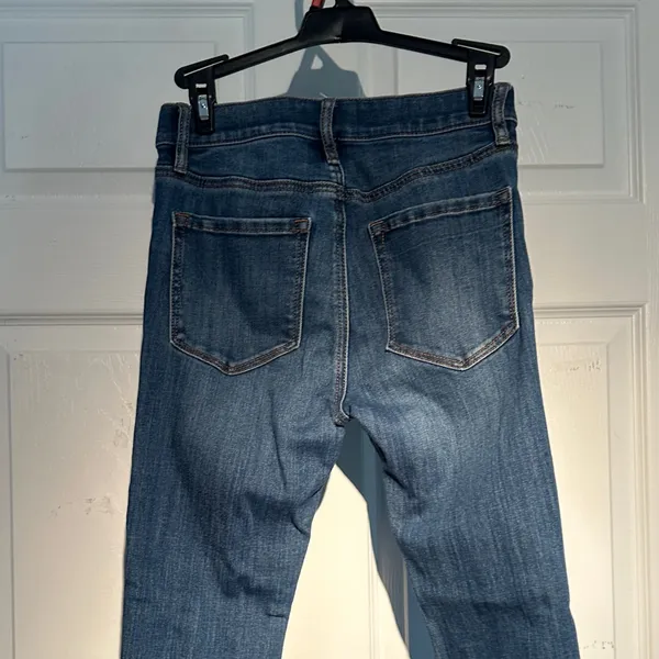 LOFT Blue Jeans with Patterned Cuffs - Image 4