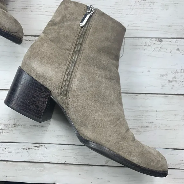 Sam Edelman Suede Ankle Boots Tan Joey Booties 6 1/2 Neutral Boho Minimalist - Image 3
