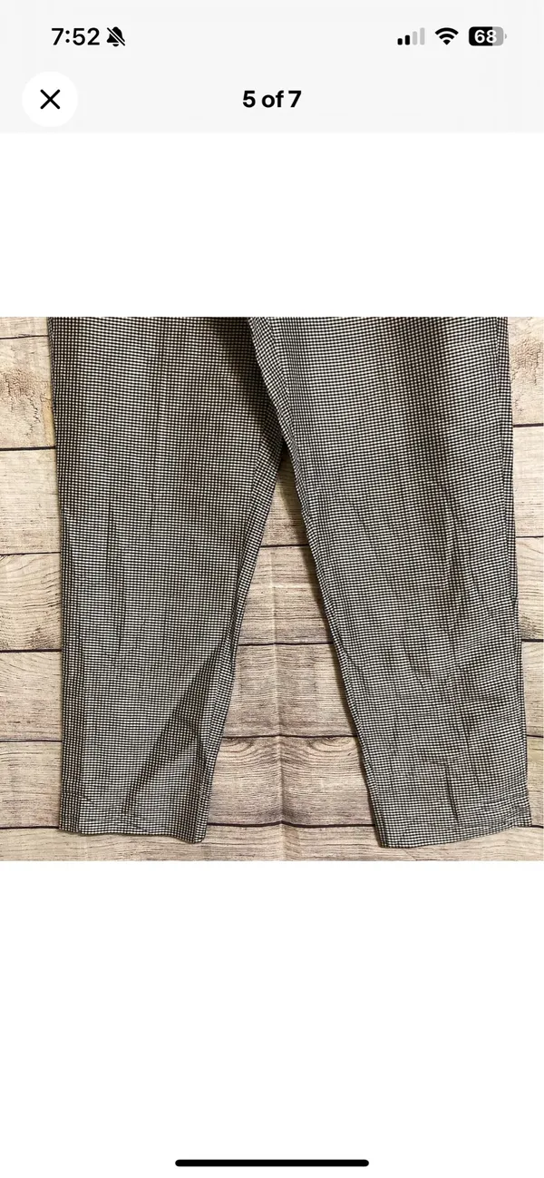 Anne Klein Women’s Gingham Ankle Pants Size 6 High Waist 100% Silk - Image 7
