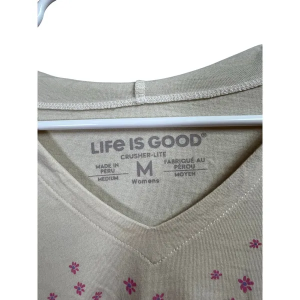 Life is Good Heart Daisy Long Sleeve Crusher-Lite Hooded Tee Medium - Image 3