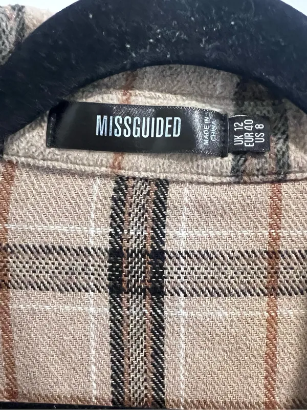 Missguided brown Flannel shacket - Image 3