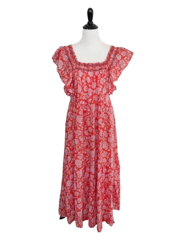 Free People Bonita Printed Boho Midi Dress Size Medium - Image 3