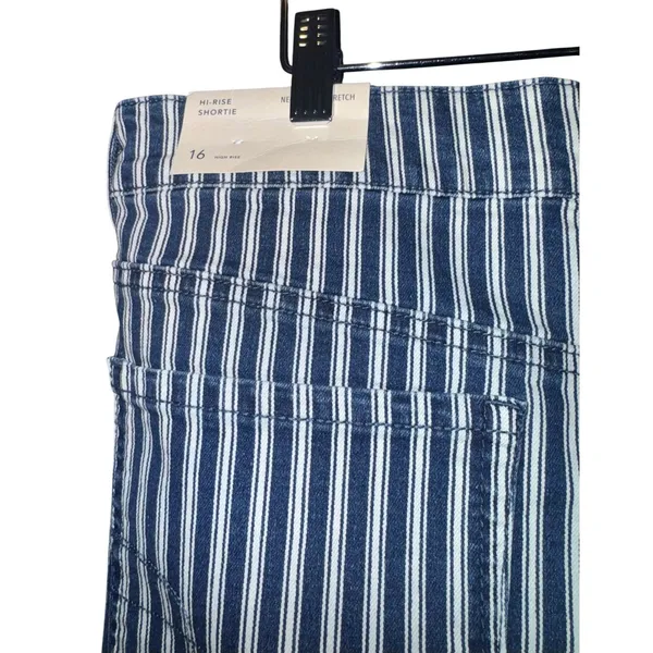 New American Eagle High Rise Shortie Shorts Nautical Striped Women's‎ 16 Stretch - Image 6