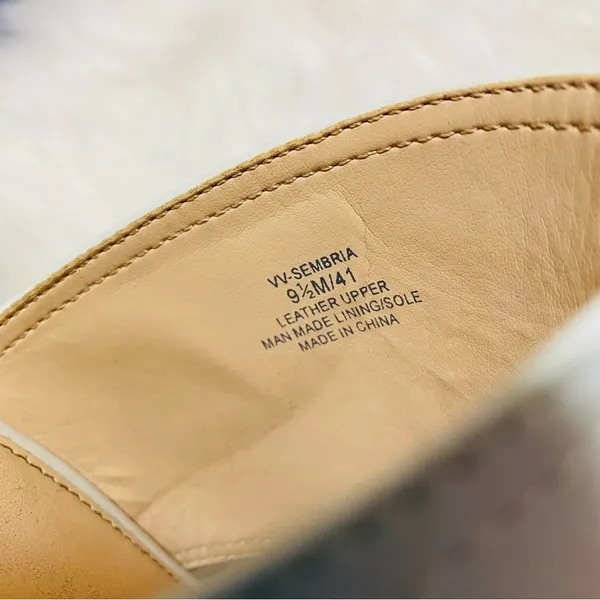 Vince Camuto Women's Cream Mules Chunky Heel Shoes Sz-91/2 - Image 4