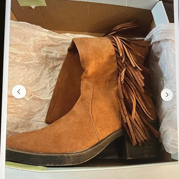 Women’s Fringe knee high side zipper suede boots - Image 5