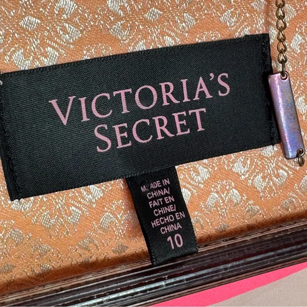 Victorias‎ Secret Satin Jacquard Open Front Cropped Blazer Jacket Peach 10 - Image 9