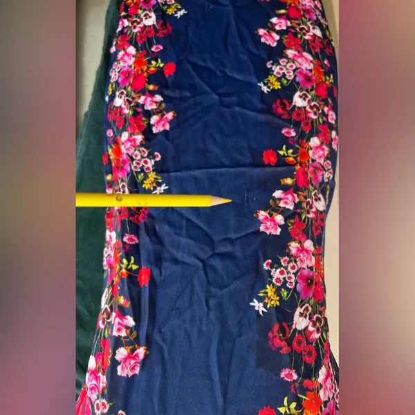 By Anthropologie $148 Double Strap‎ Blue Halter Column Midi Blue Floral Dress - Image 6