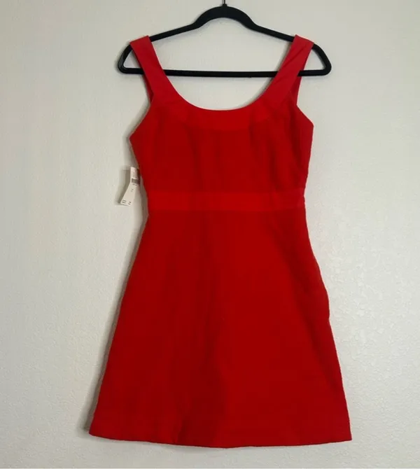 BNWT Anthropologie Maeve sleeveless square neck red mini dress - Image 4