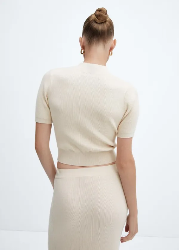 Mango mock neck short sleeve sweater - Image 2
