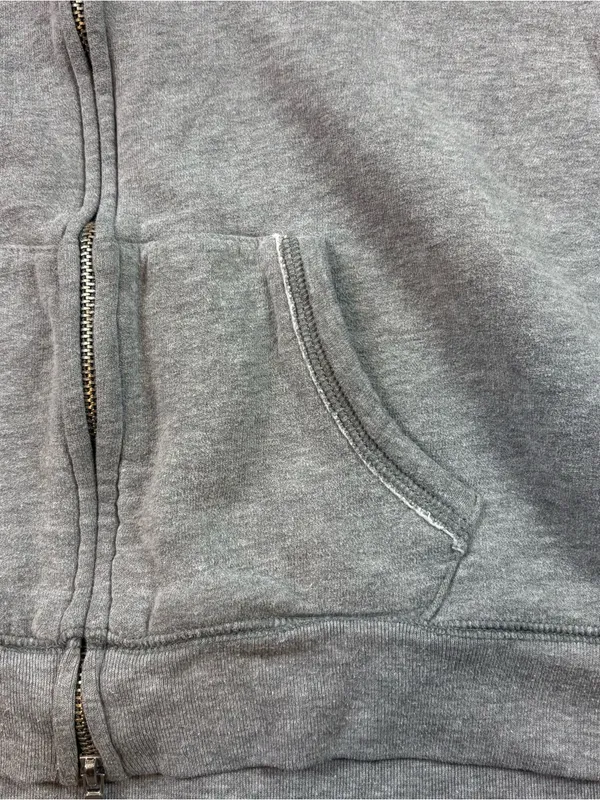 Y2k gray womens hollister zip up hooded sweatshirt - Image 2
